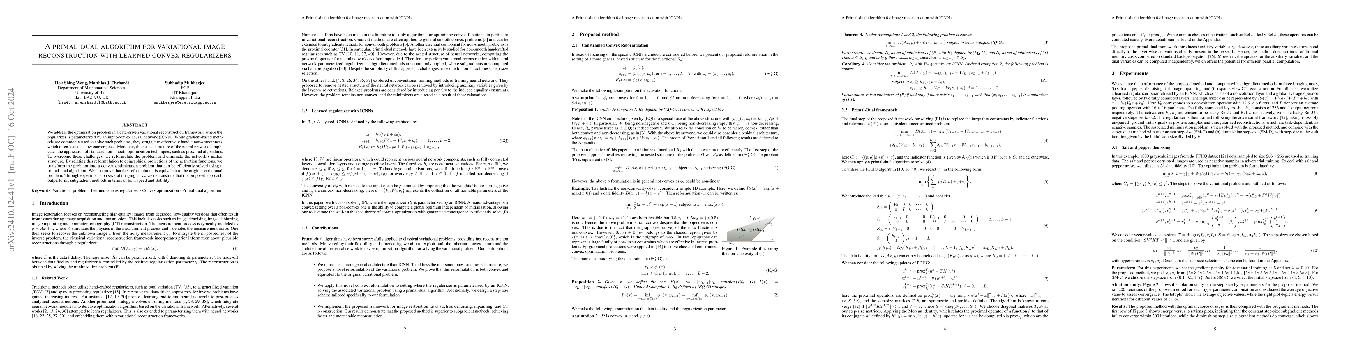 Thumbnail for A Primal-dual algorithm for image reconstruction with ICNNs