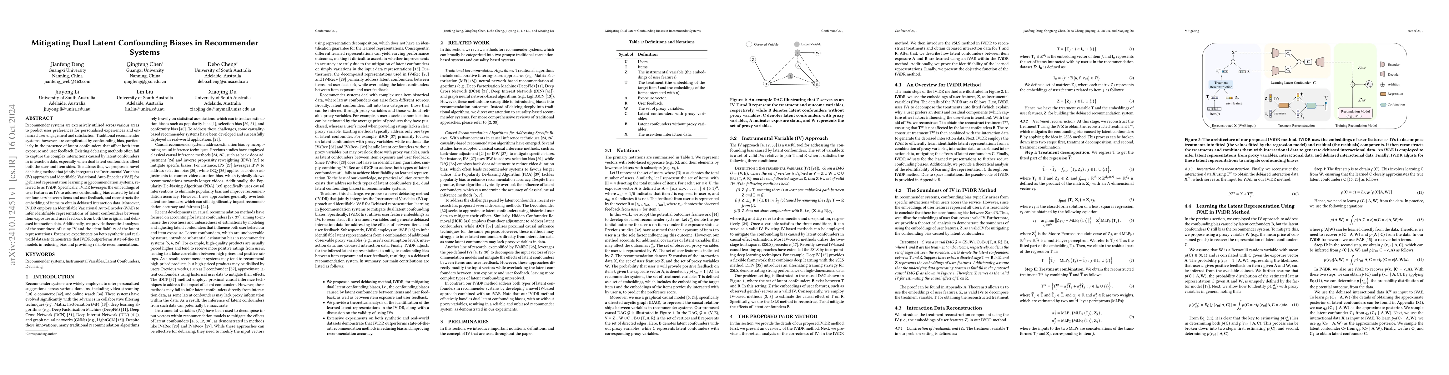 Thumbnail for Mitigating Dual Latent Confounding Biases in Recommender Systems