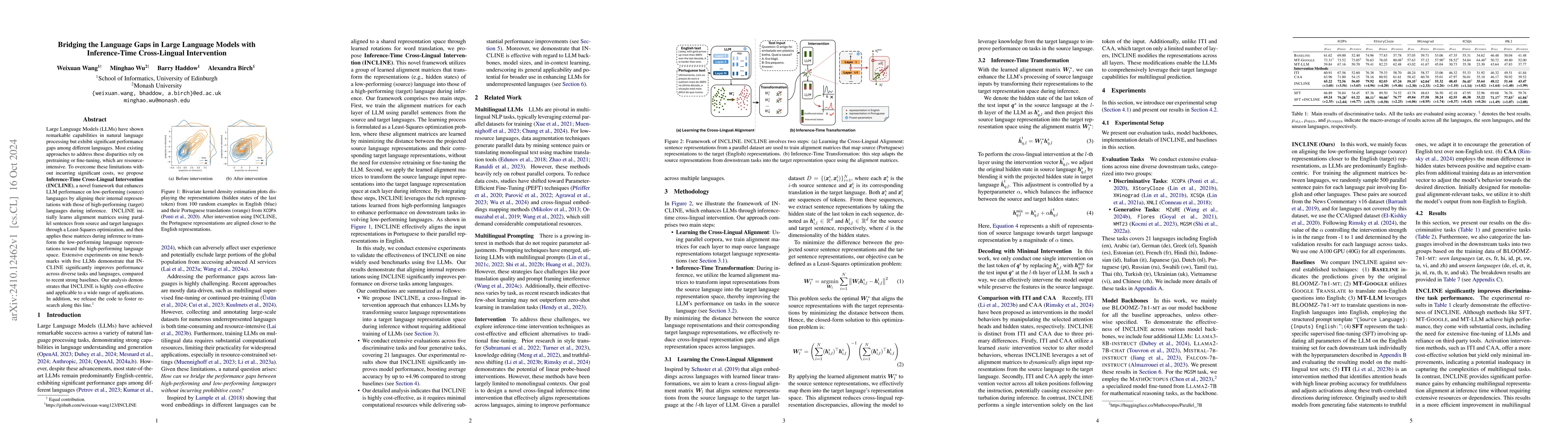 Thumbnail for Bridging the Language Gaps in Large Language Models with Inference-Time
  Cross-Lingual Intervention