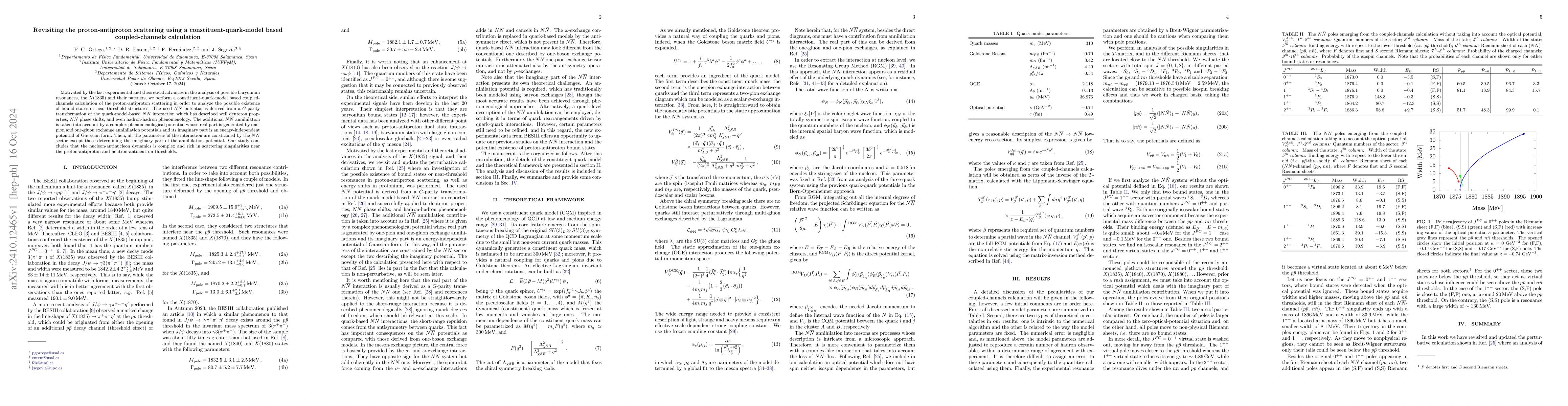 Thumbnail for Revisiting the proton-antiproton scattering using a
  constituent-quark-model based coupled-channels calculation