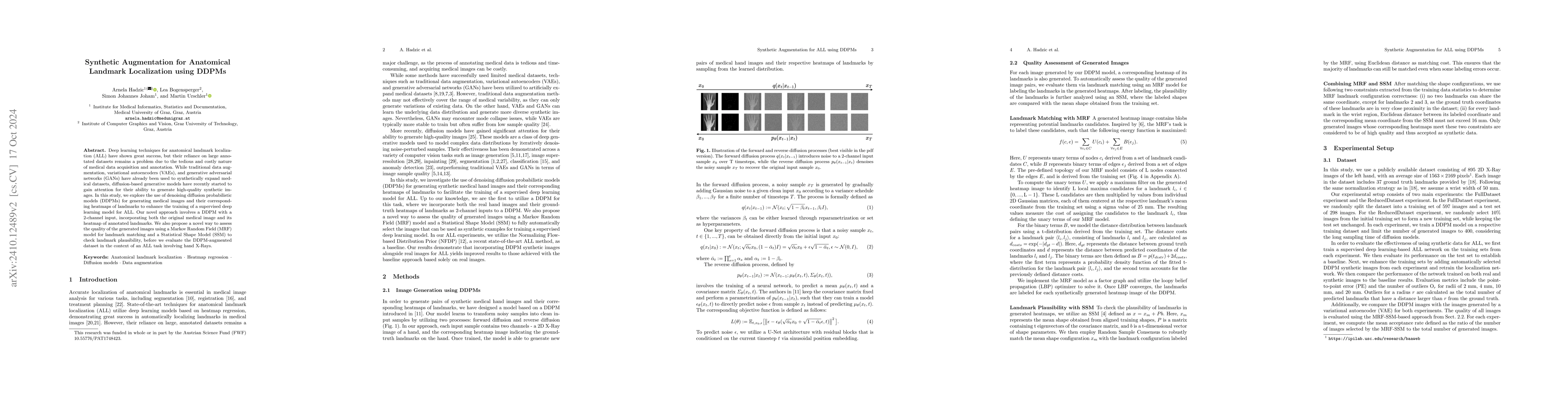 Thumbnail for Synthetic Augmentation for Anatomical Landmark Localization using DDPMs