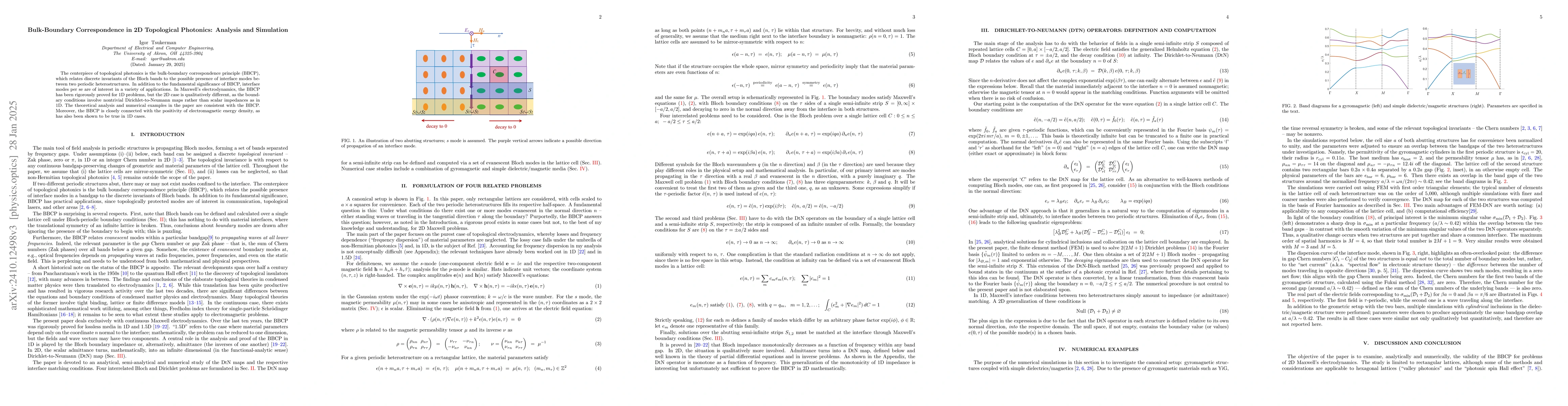Thumbnail for Bulk-Boundary Correspondence in 2D Photonics: Analysis and Simulation