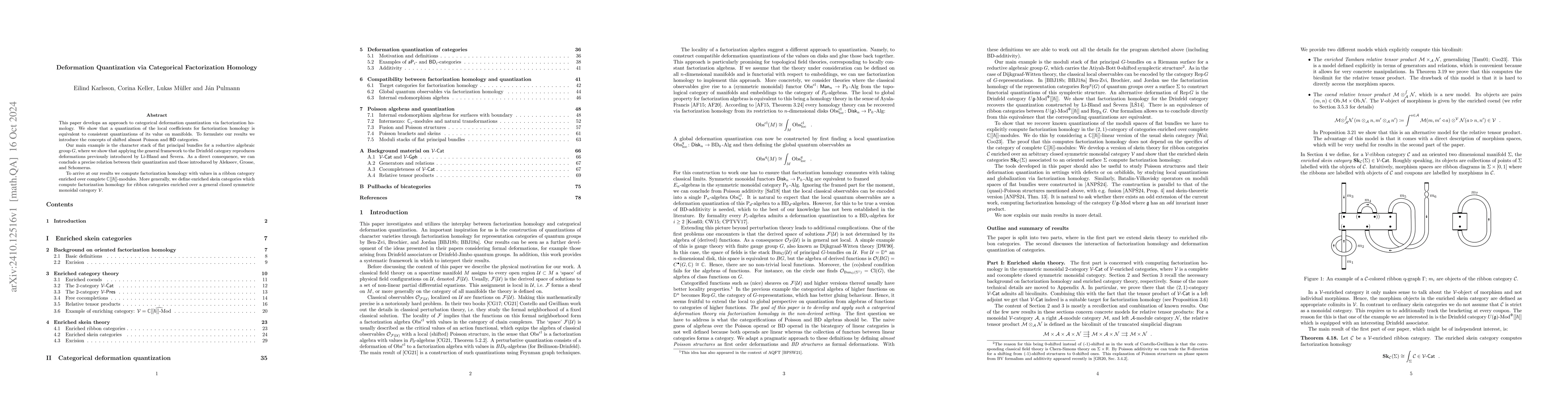Thumbnail for Deformation Quantization via Categorical Factorization Homology
