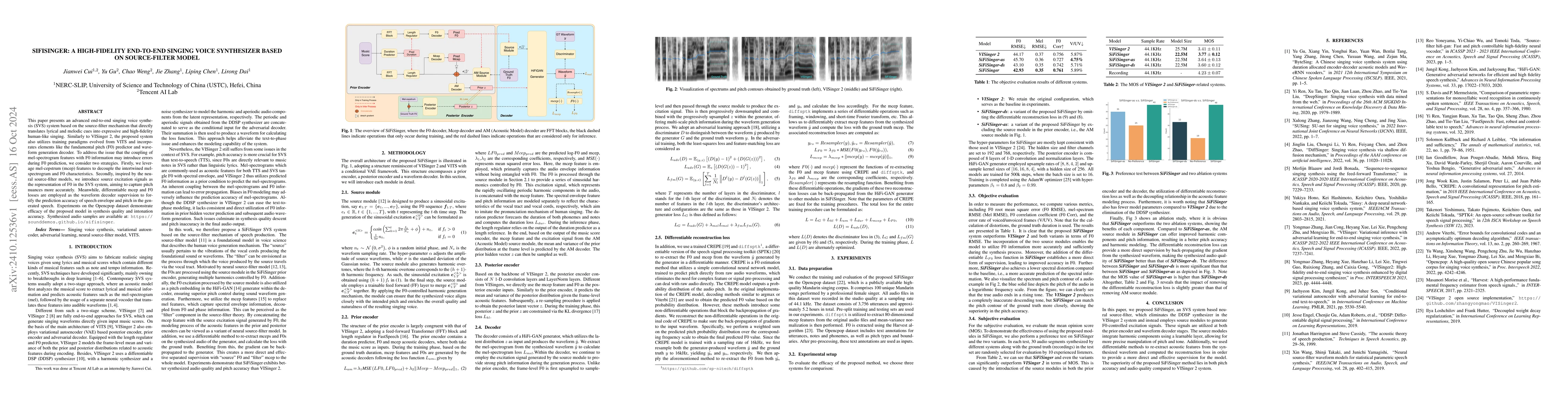Thumbnail for SiFiSinger: A High-Fidelity End-to-End Singing Voice Synthesizer based
  on Source-filter Model