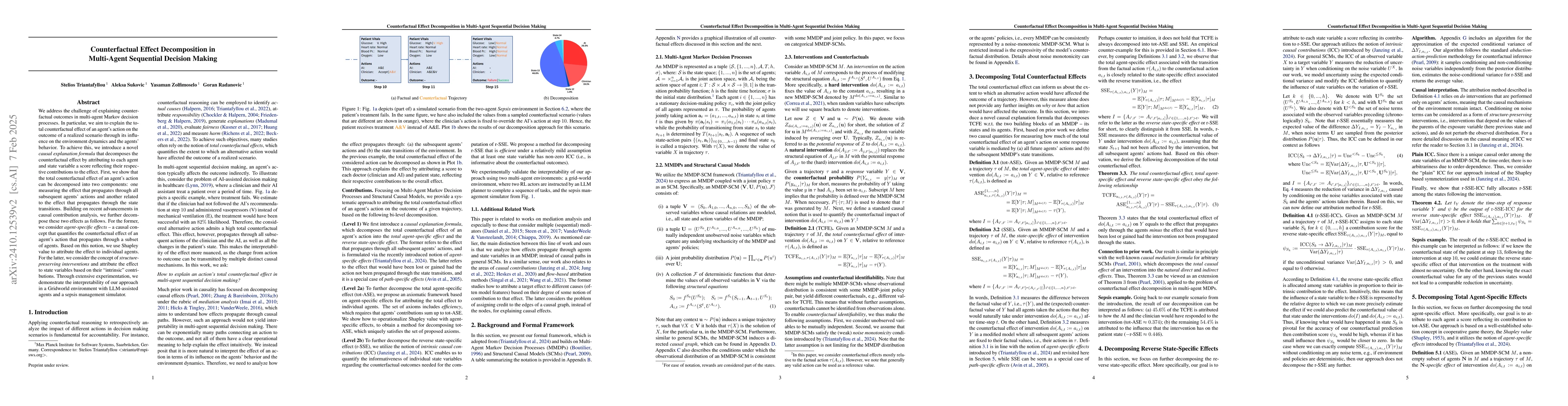 Thumbnail for Counterfactual Effect Decomposition in Multi-Agent Sequential Decision
  Making