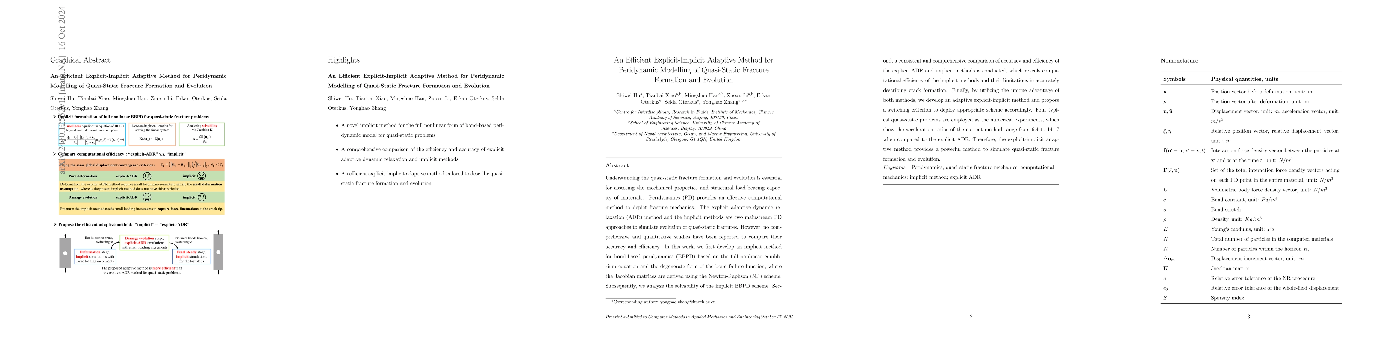 Thumbnail for An Efficient Explicit-Implicit Adaptive Method for Peridynamic Modelling
  of Quasi-Static Fracture Formation and Evolution