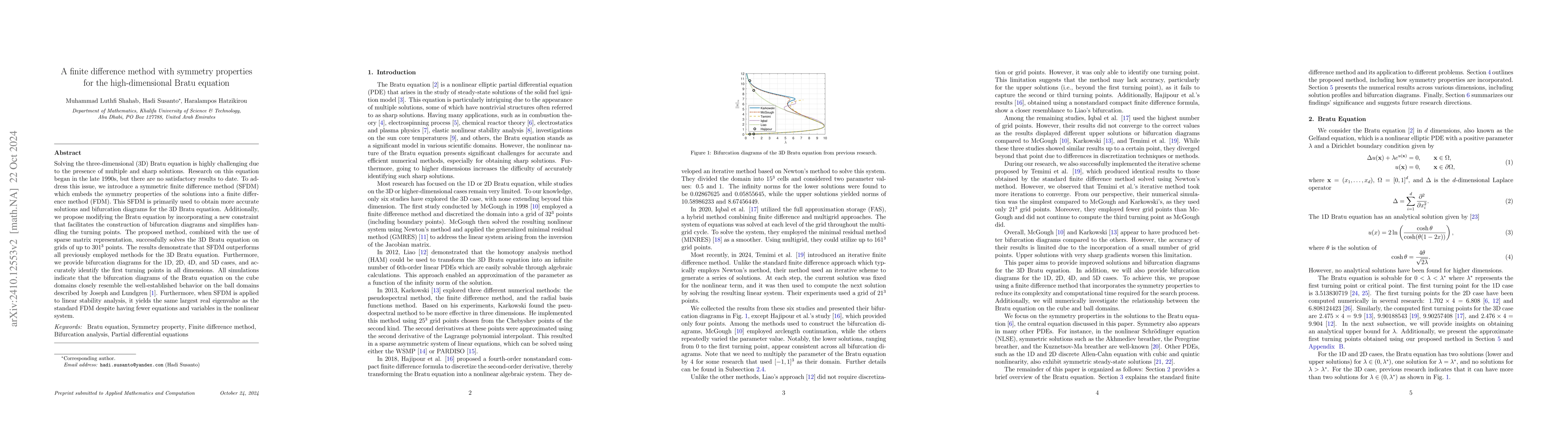 Thumbnail for A finite difference method with symmetry properties for the
  high-dimensional Bratu equation