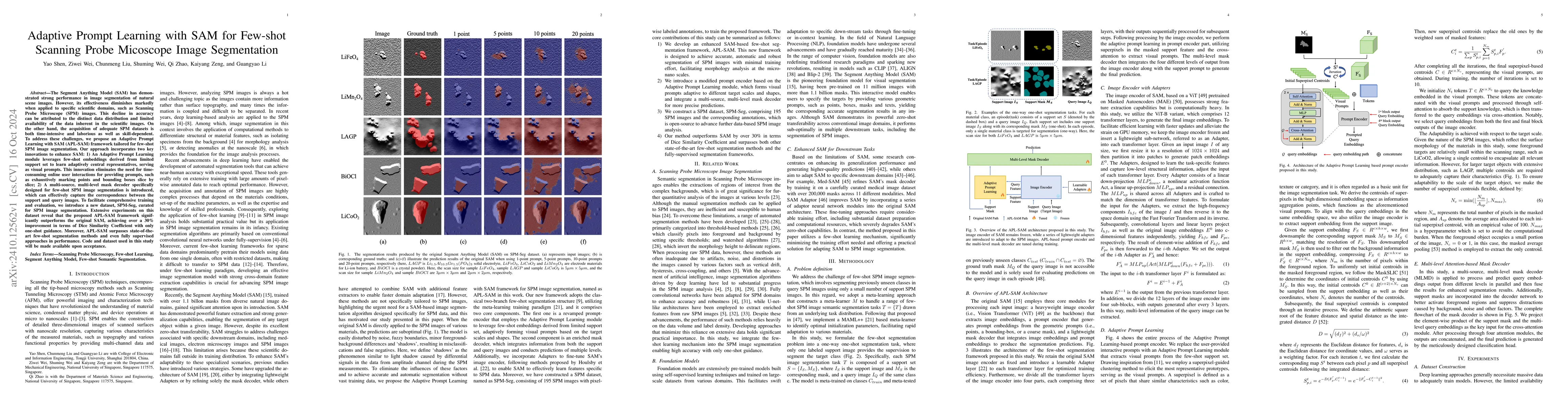 Thumbnail for Adaptive Prompt Learning with SAM for Few-shot Scanning Probe Microscope
  Image Segmentation