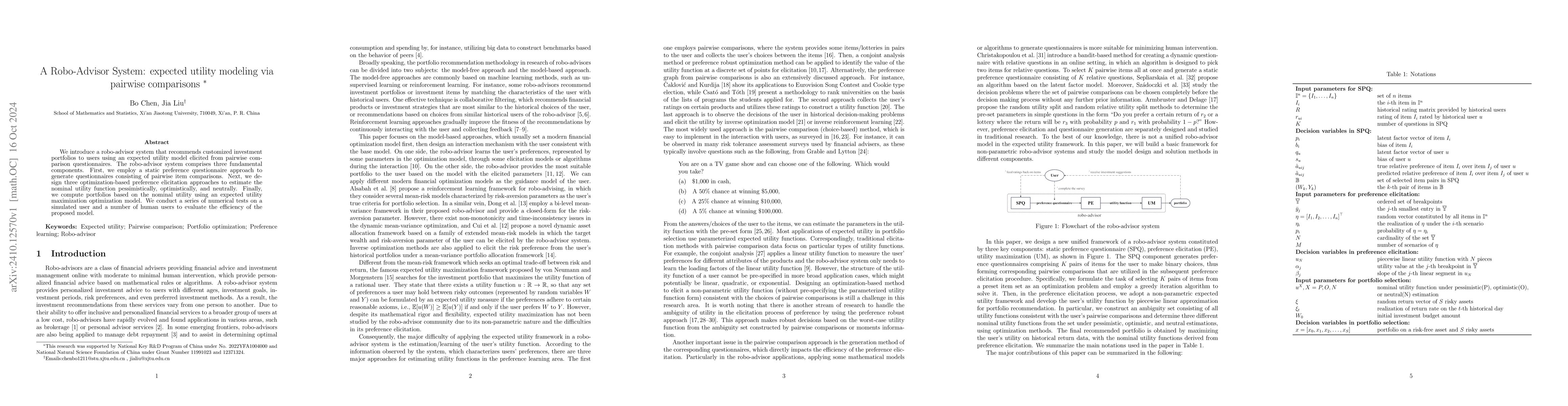 Thumbnail for A Robo-Advisor System: expected utility modeling via pairwise
  comparisons