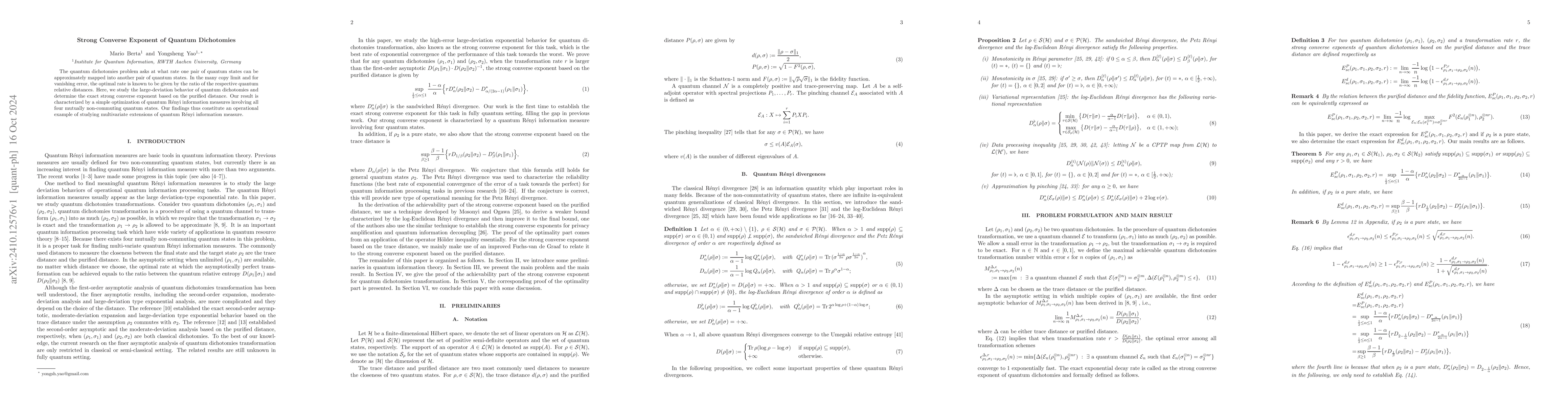 Thumbnail for Strong Converse Exponent of Quantum Dichotomies