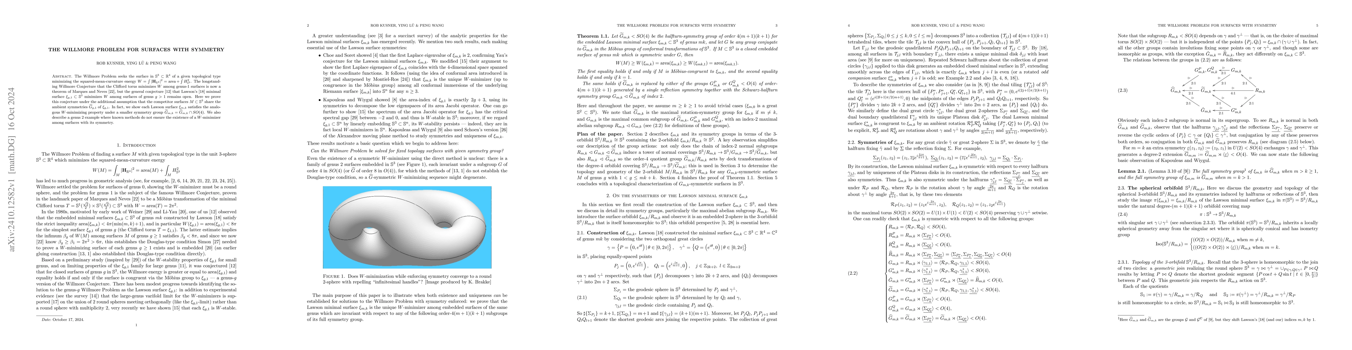 Thumbnail for The Willmore problem for surfaces with symmetry