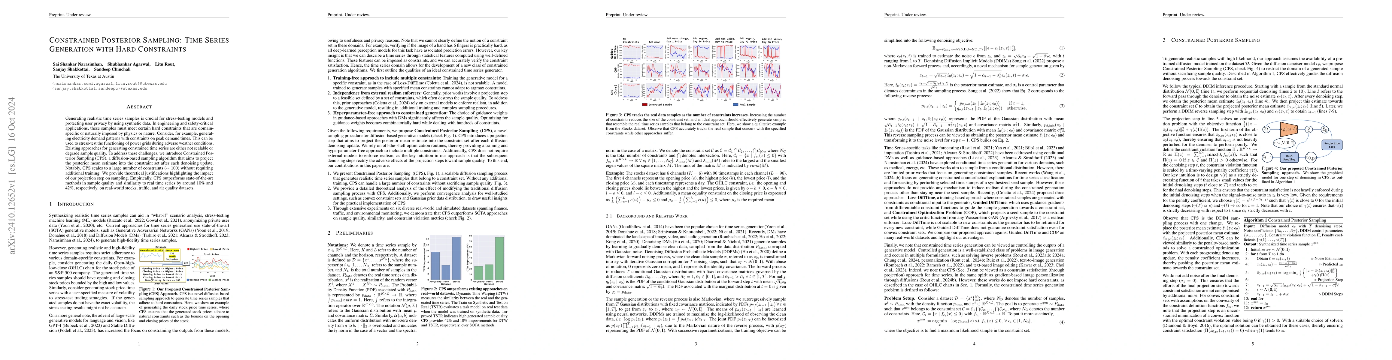 Thumbnail for Constrained Posterior Sampling: Time Series Generation with Hard
  Constraints