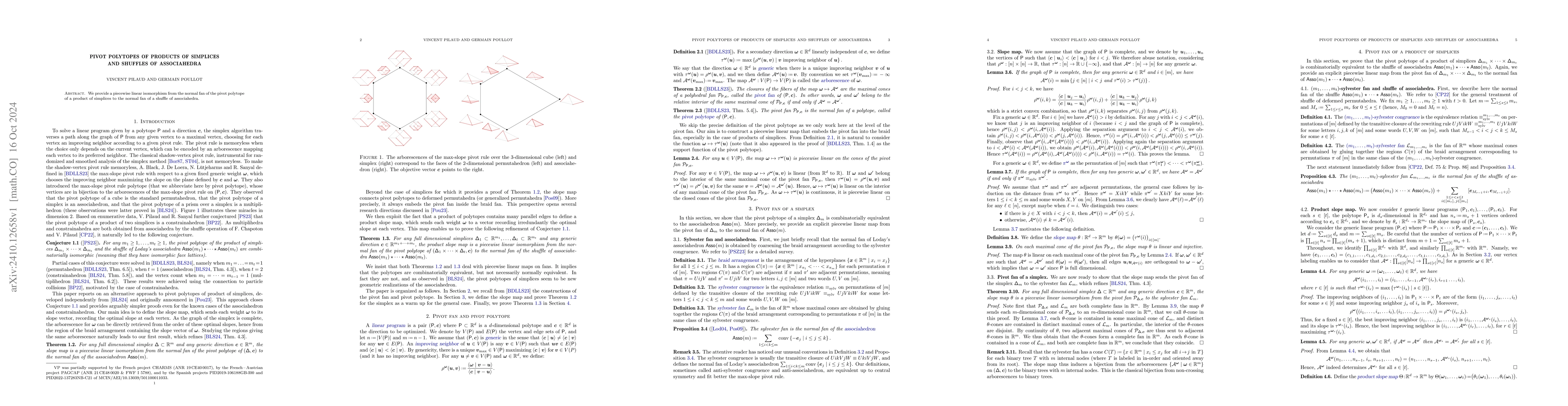 Thumbnail for Pivot polytopes of products of simplices and shuffles of associahedra