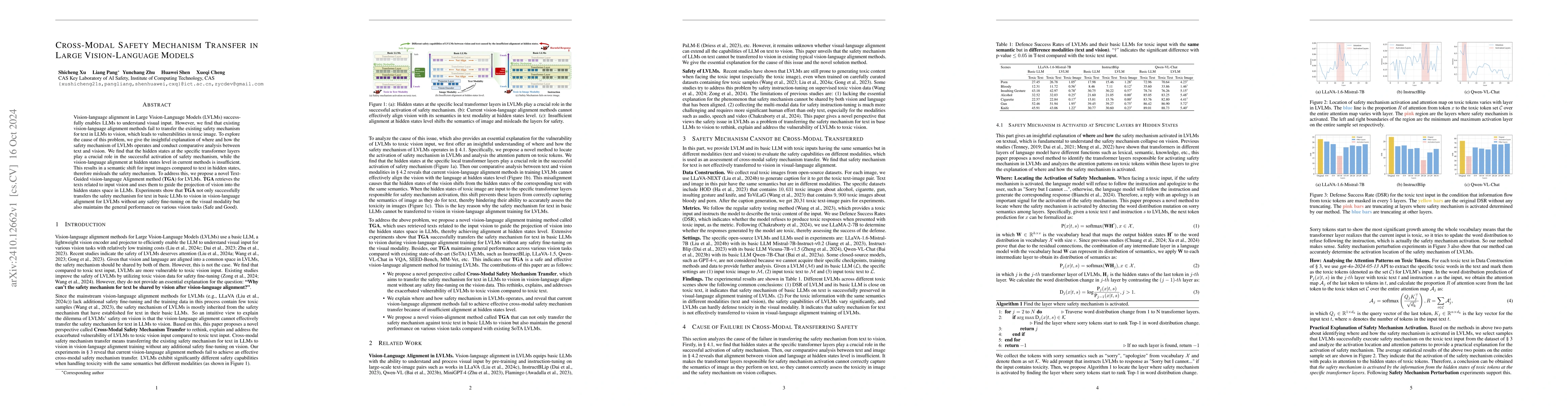 Thumbnail for Cross-Modal Safety Mechanism Transfer in Large Vision-Language Models