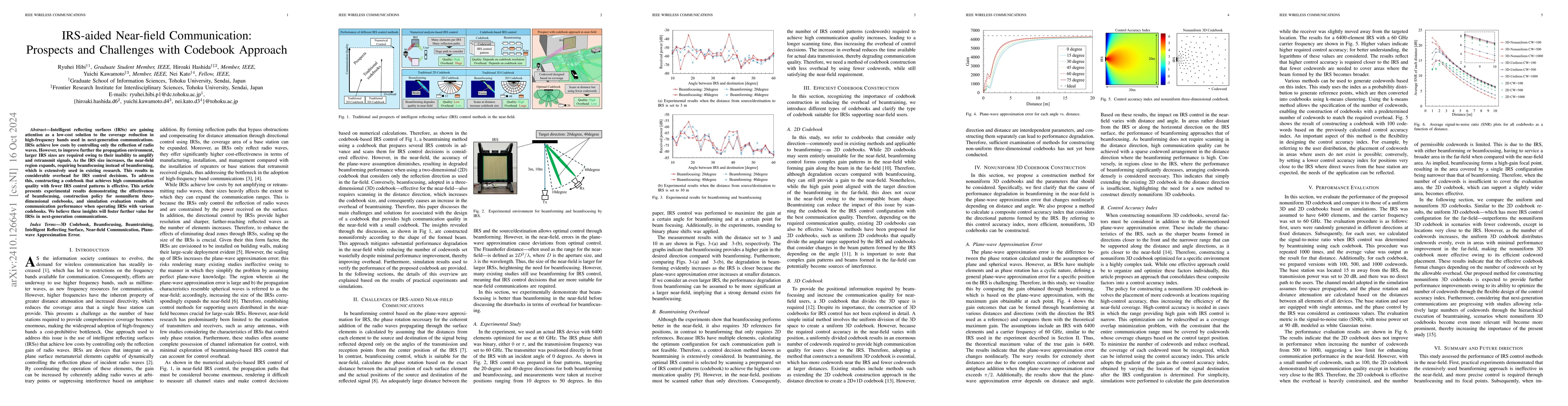 Thumbnail for IRS-aided Near-field Communication: Prospects and Challenges with
  Codebook Approach
