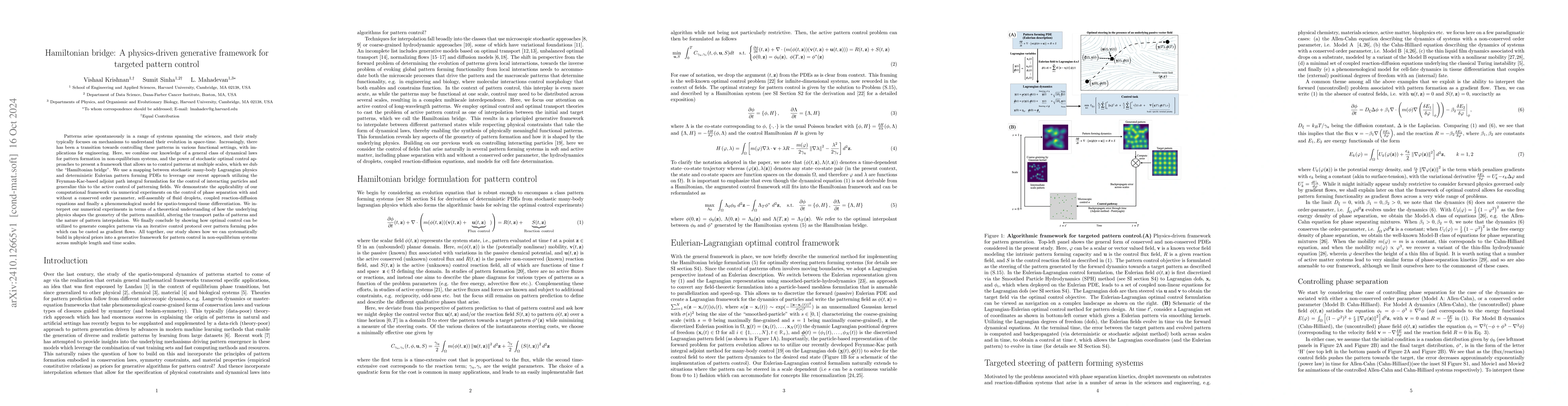 Thumbnail for Hamiltonian bridge: A physics-driven generative framework for targeted
  pattern control
