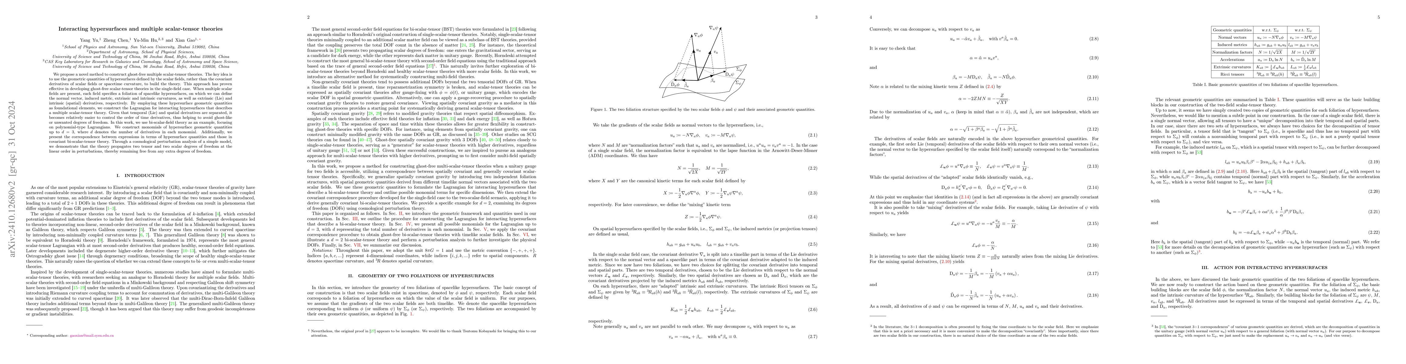 Thumbnail for Interacting hypersurfaces and multiple scalar-tensor theories