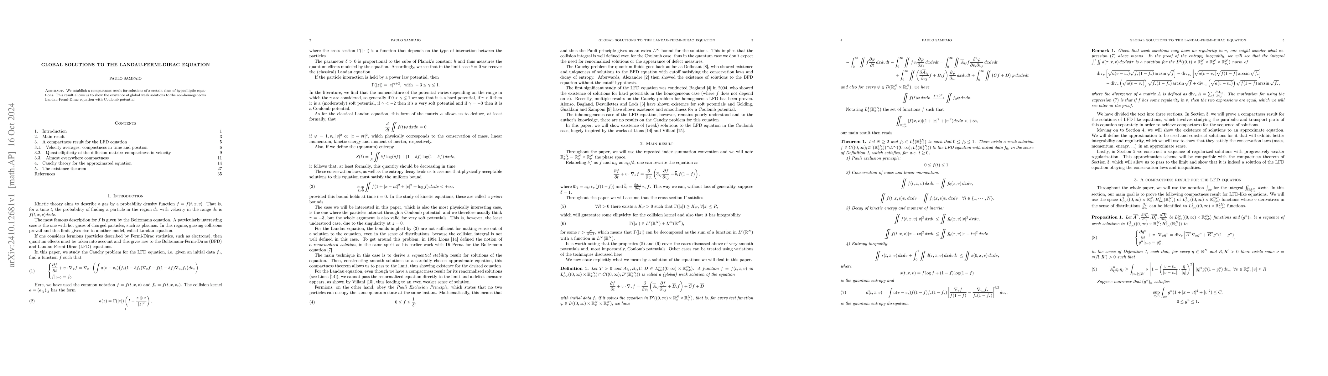 Thumbnail for Global solutions to the Landau-Fermi-Dirac equation