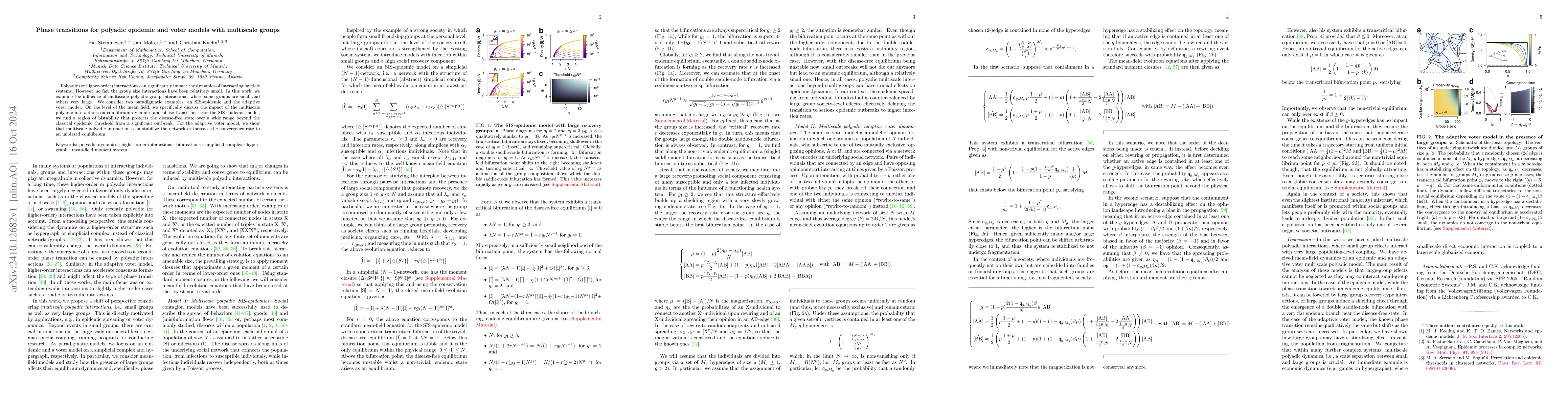 Thumbnail for Phase transitions for polyadic epidemic and voter models with multiscale
  groups