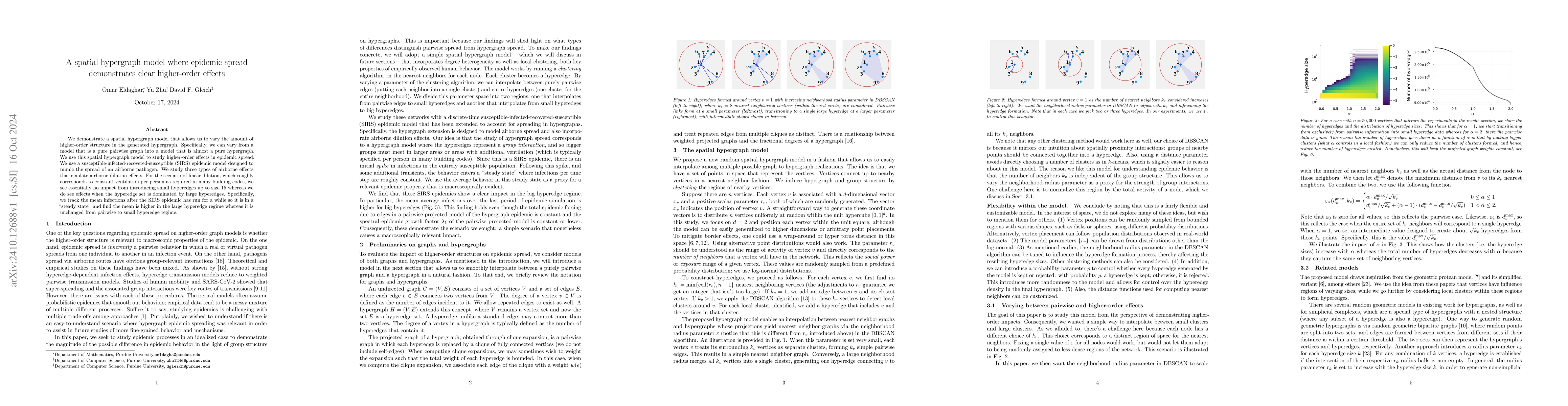Thumbnail for A spatial hypergraph model where epidemic spread demonstrates clear
  higher-order effects