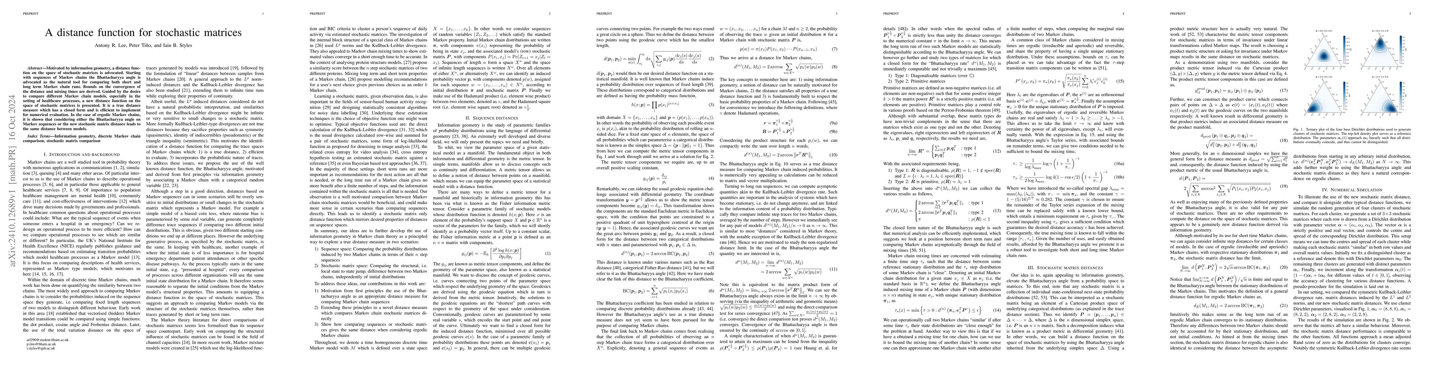 Thumbnail for A distance function for stochastic matrices
