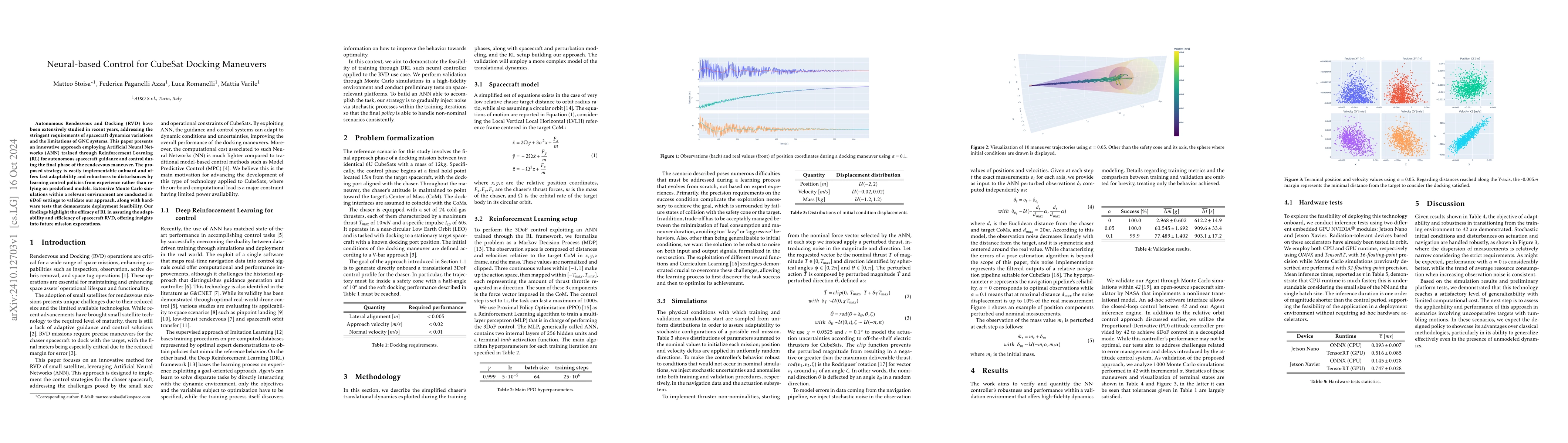 Thumbnail for Neural-based Control for CubeSat Docking Maneuvers
