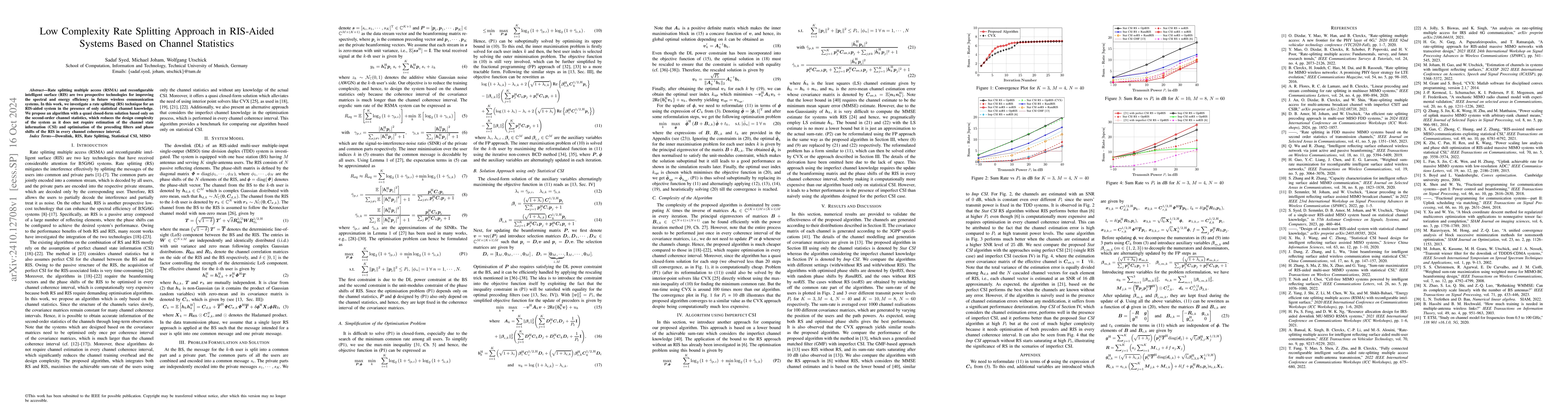 Thumbnail for Low Complexity Rate Splitting Approach in RIS-Aided Systems Based on
  Channel Statistics