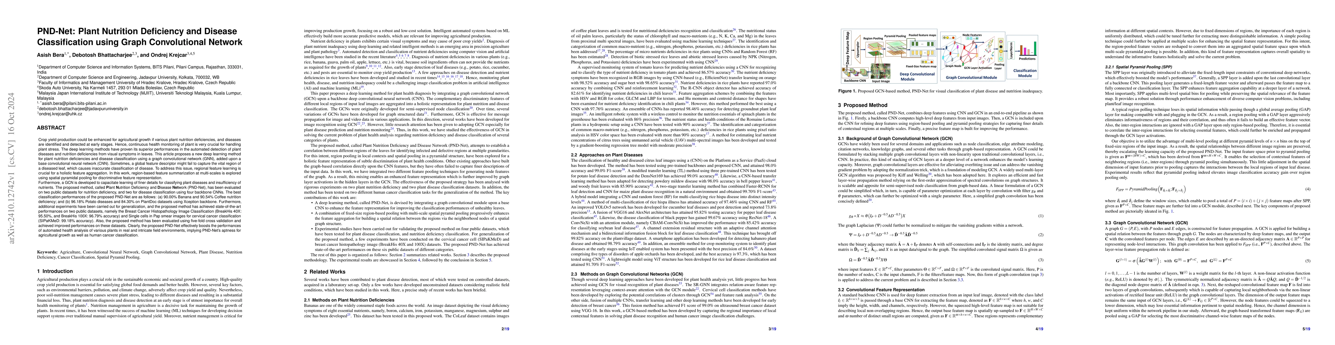 Thumbnail for PND-Net: Plant Nutrition Deficiency and Disease Classification using
  Graph Convolutional Network