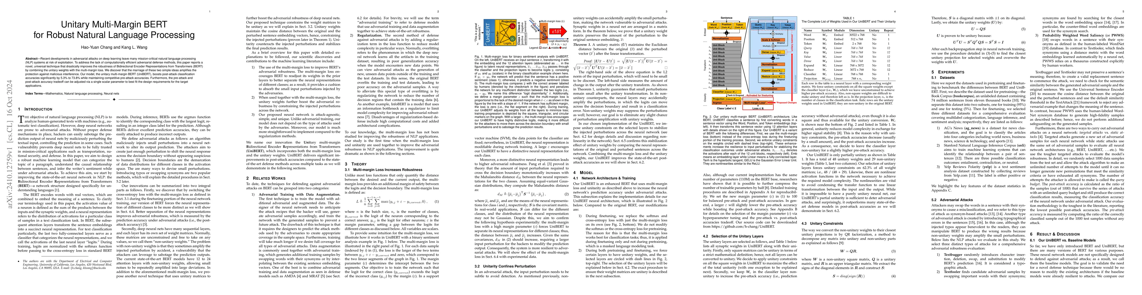 Thumbnail for Unitary Multi-Margin BERT for Robust Natural Language Processing