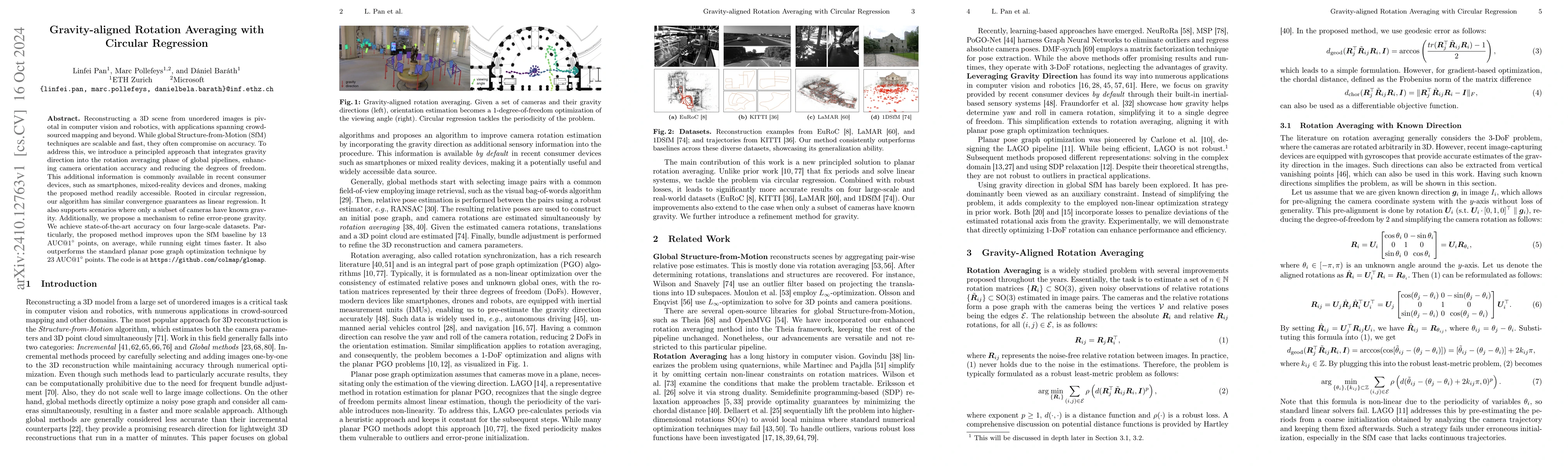 Thumbnail for Gravity-aligned Rotation Averaging with Circular Regression