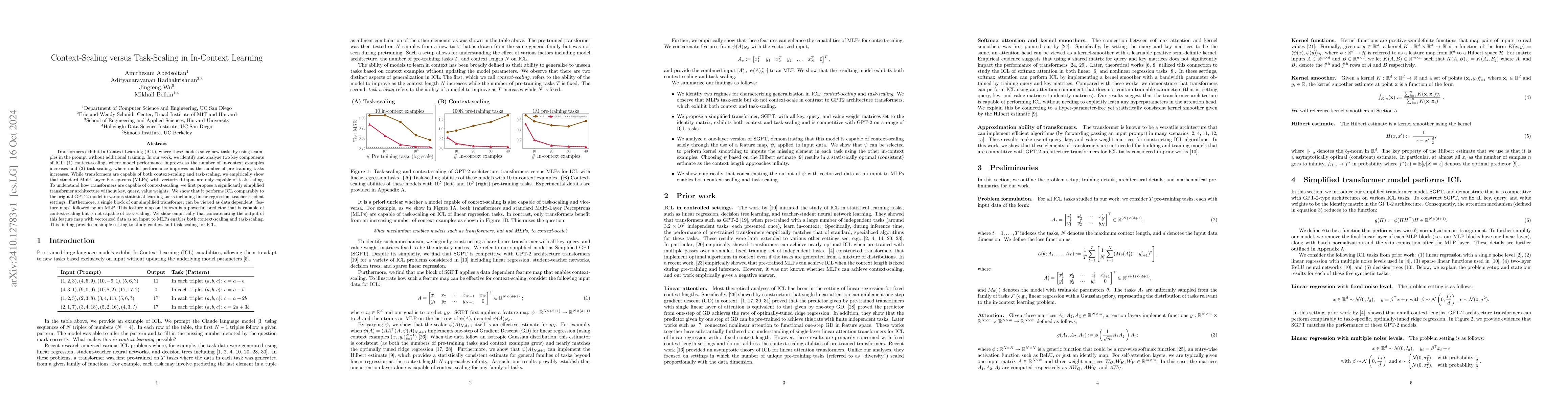 Thumbnail for Context-Scaling versus Task-Scaling in In-Context Learning