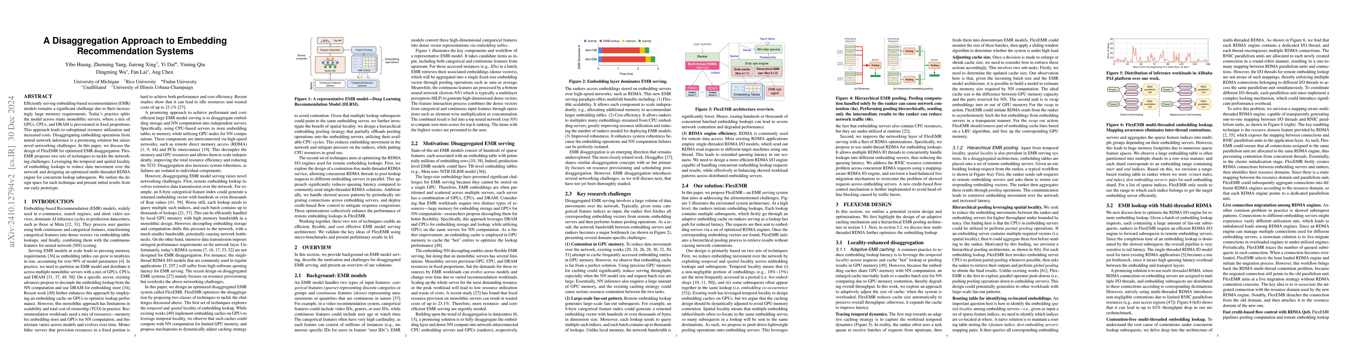 Thumbnail for Disaggregating Embedding Recommendation Systems with FlexEMR