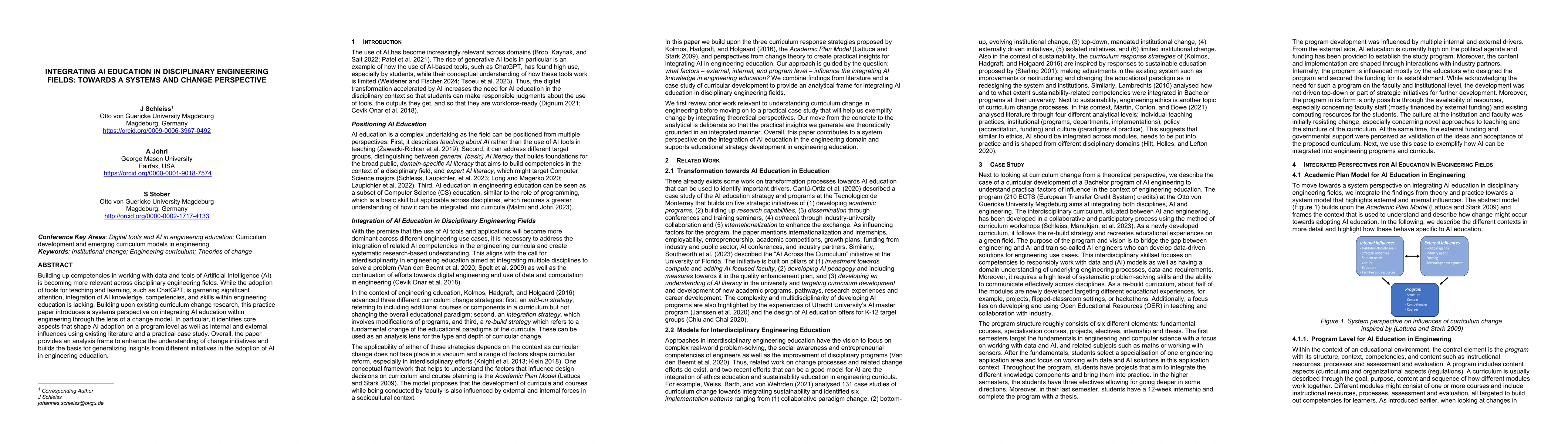 Thumbnail for Integrating AI Education in Disciplinary Engineering Fields: Towards a
  System and Change Perspective