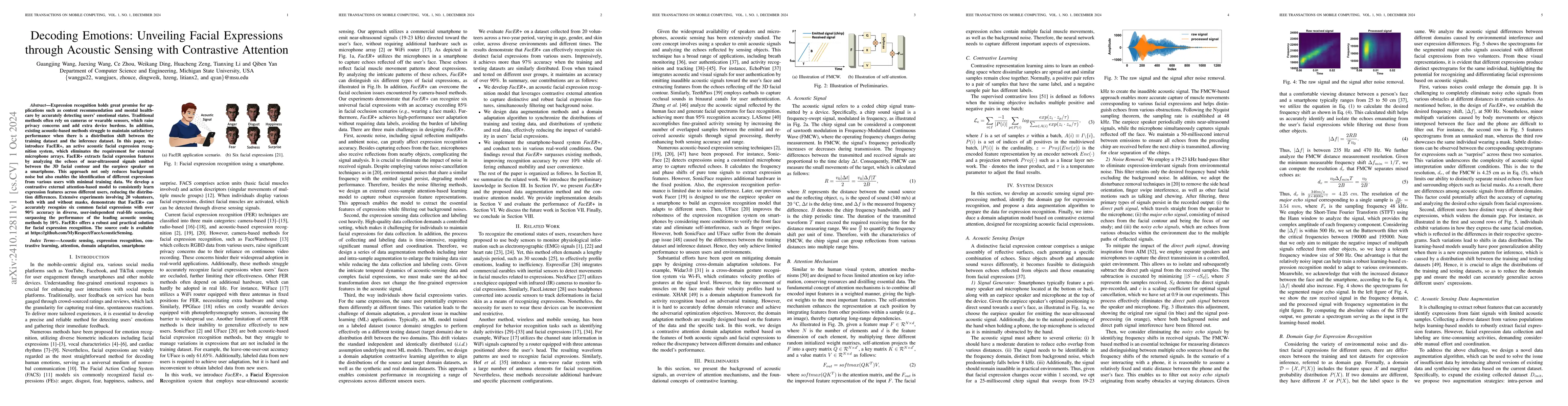 Thumbnail for Decoding Emotions: Unveiling Facial Expressions through Acoustic Sensing
  with Contrastive Attention