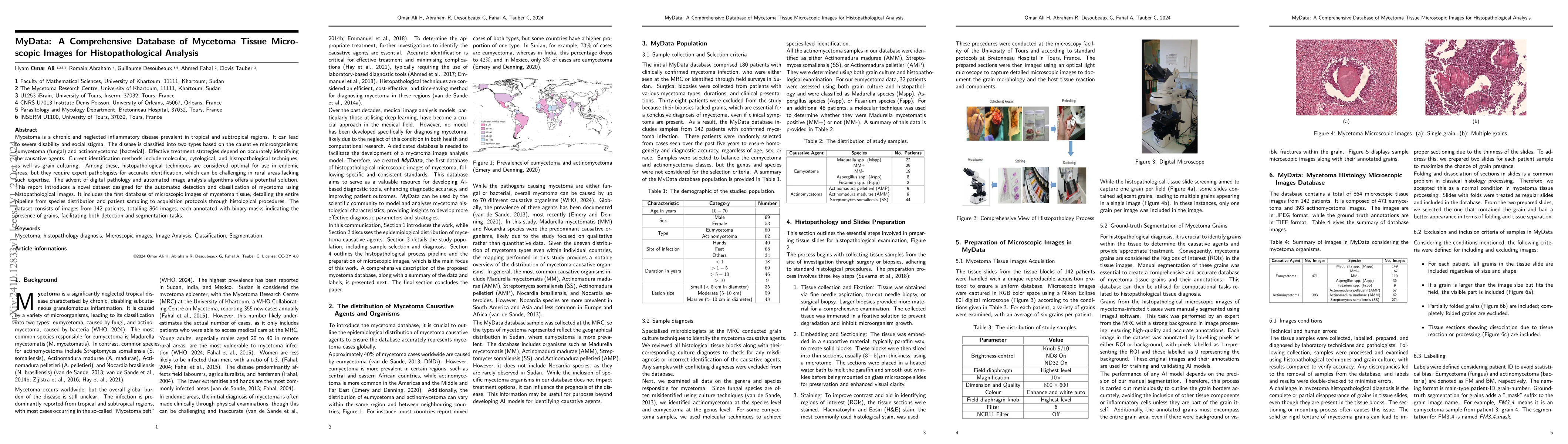 Thumbnail for MyData: A Comprehensive Database of Mycetoma Tissue Microscopic Images
  for Histopathological Analysis