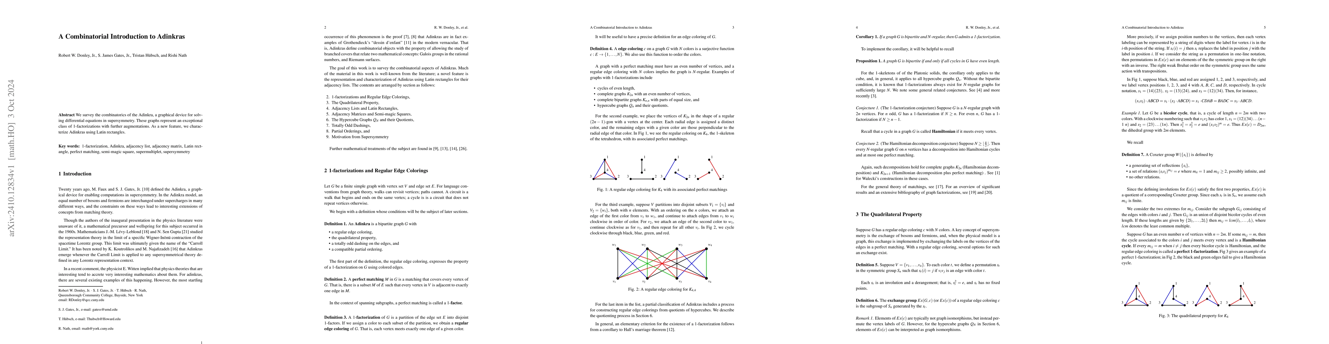 Thumbnail for A combinatorial introduction to Adinkras