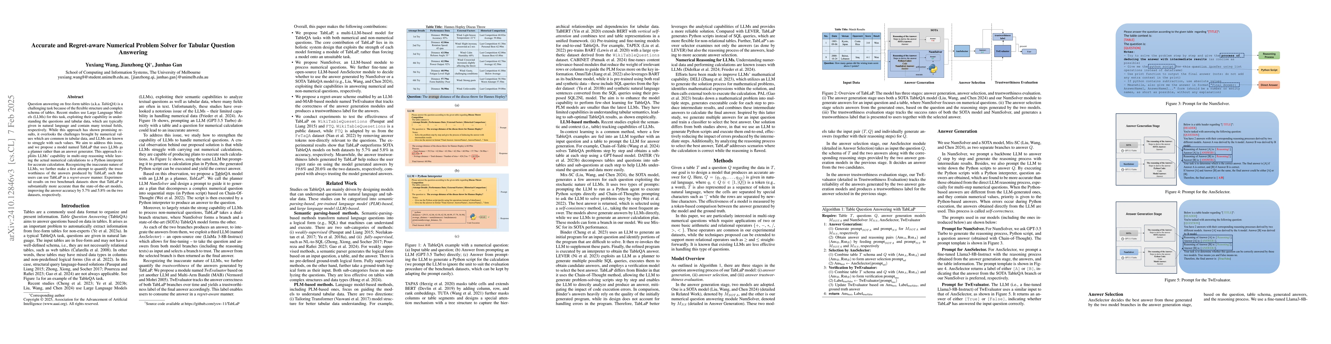Thumbnail for Accurate and Regret-aware Numerical Problem Solver for Tabular Question
  Answering