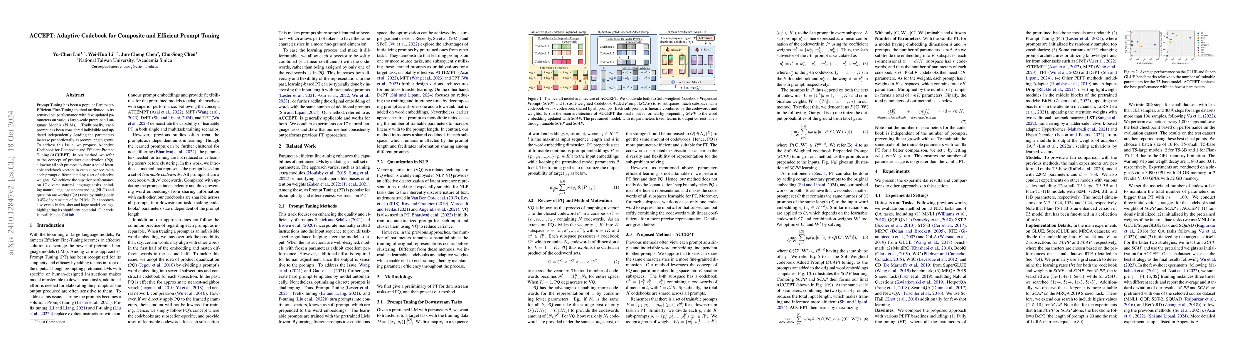 Thumbnail for ACCEPT: Adaptive Codebook for Composite and Efficient Prompt Tuning