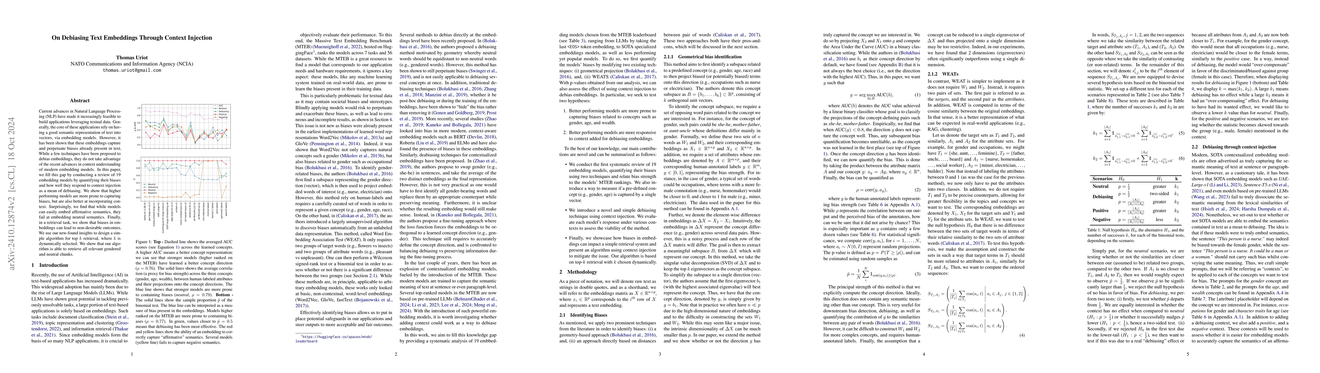 Thumbnail for On Debiasing Text Embeddings Through Context Injection