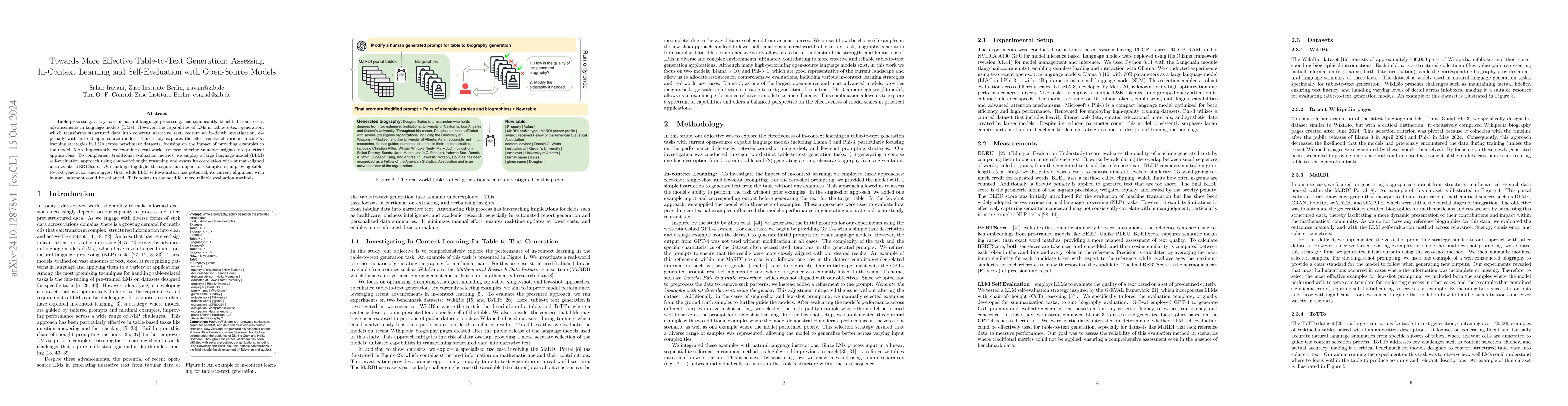 Thumbnail for Towards More Effective Table-to-Text Generation: Assessing In-Context
  Learning and Self-Evaluation with Open-Source Models