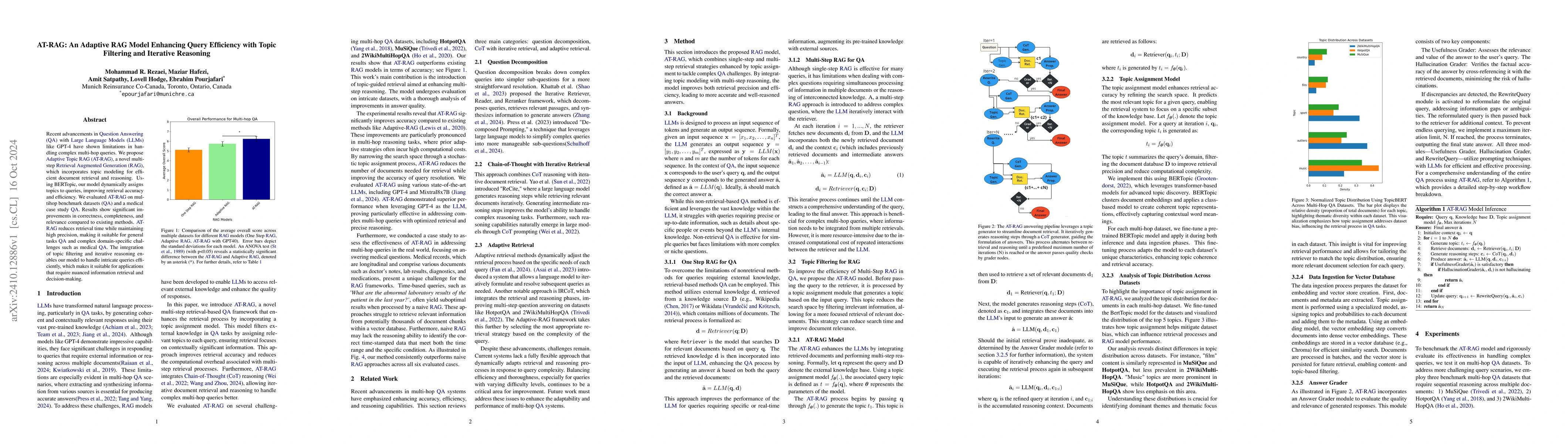 Thumbnail for AT-RAG: An Adaptive RAG Model Enhancing Query Efficiency with Topic
  Filtering and Iterative Reasoning