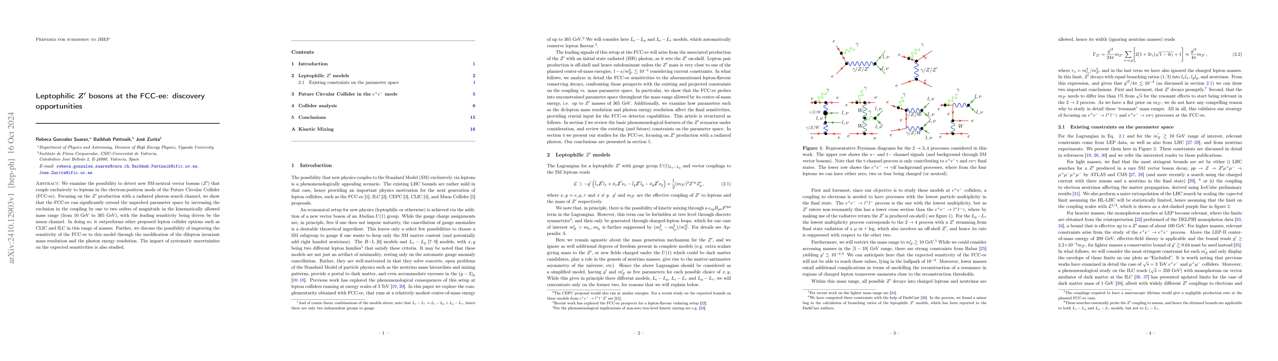 Thumbnail for Leptophilic $Z'$ bosons at the FCC-ee: discovery opportunities
