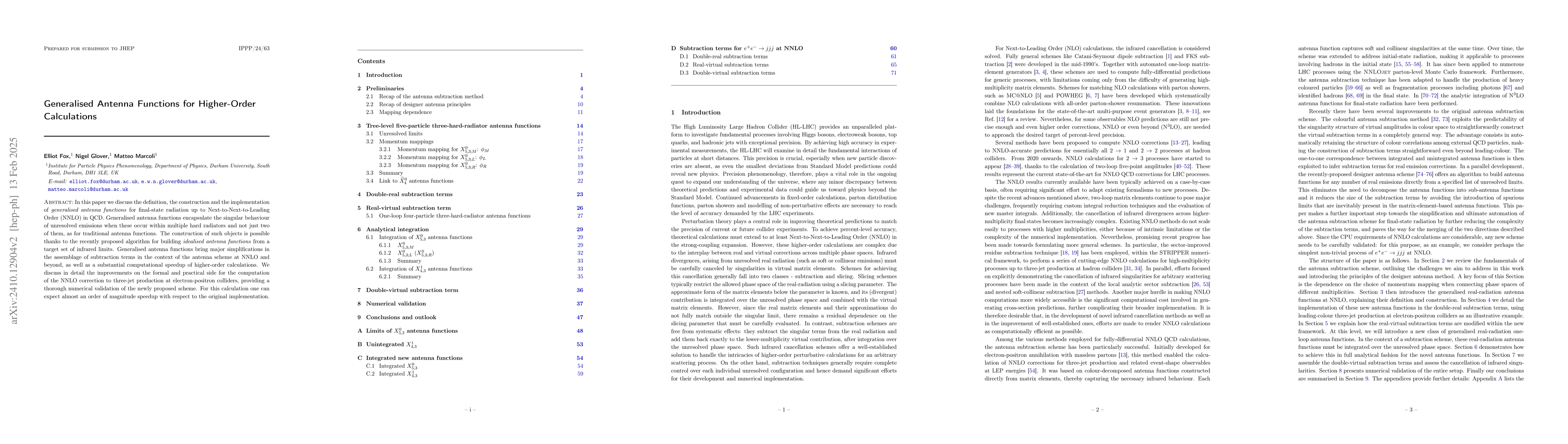 Thumbnail for Generalised Antenna Functions for Higher-Order Calculations