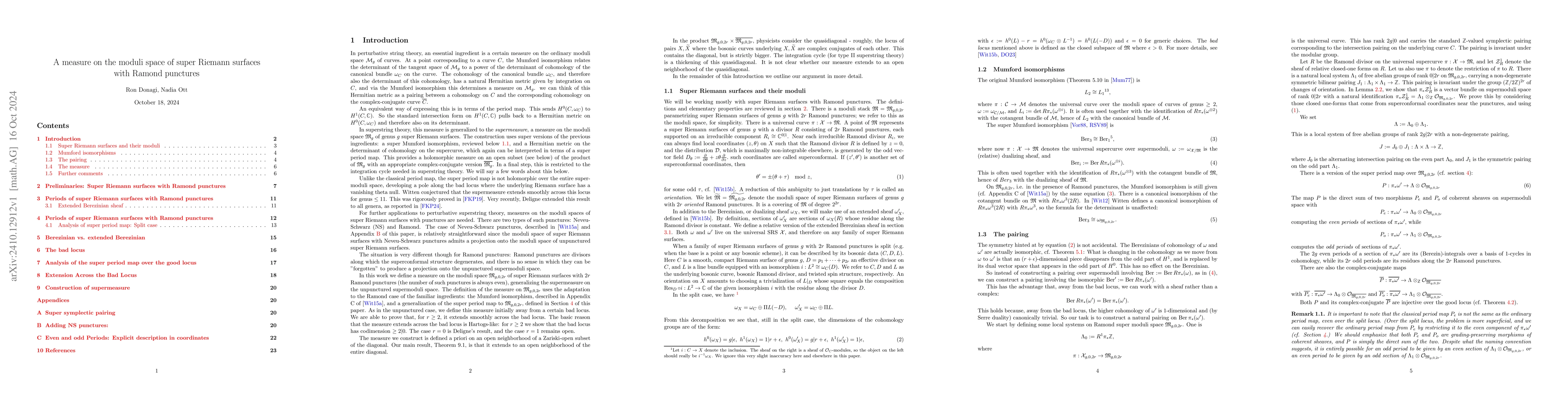 Thumbnail for A measure on the moduli space of super Riemann surfaces with Ramond
  punctures