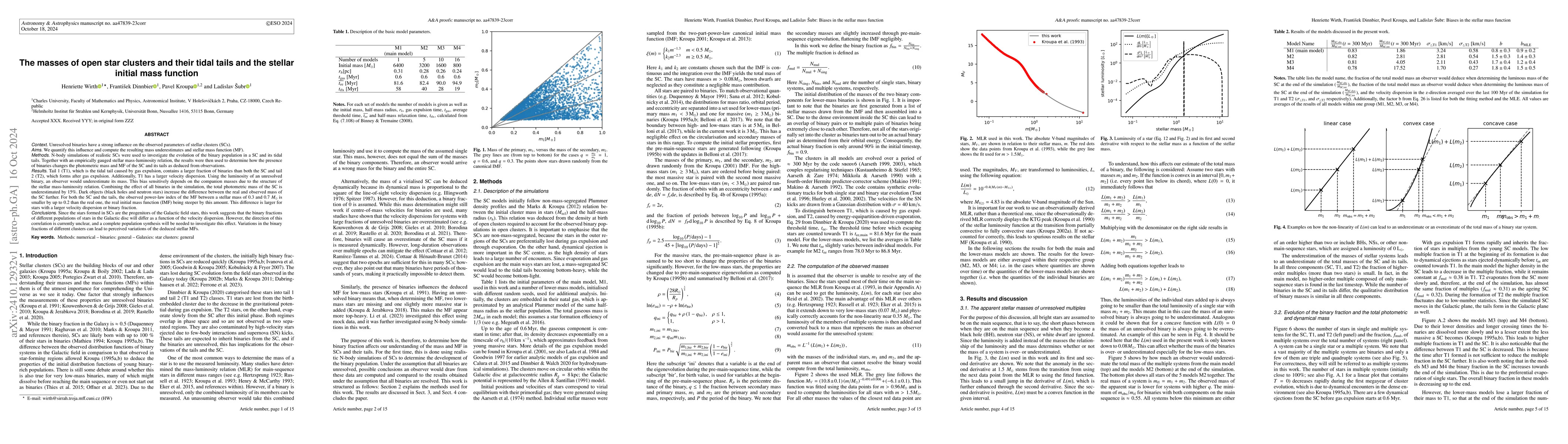 Thumbnail for The masses of open star clusters and their tidal tails and the stellar
  initial mass function
