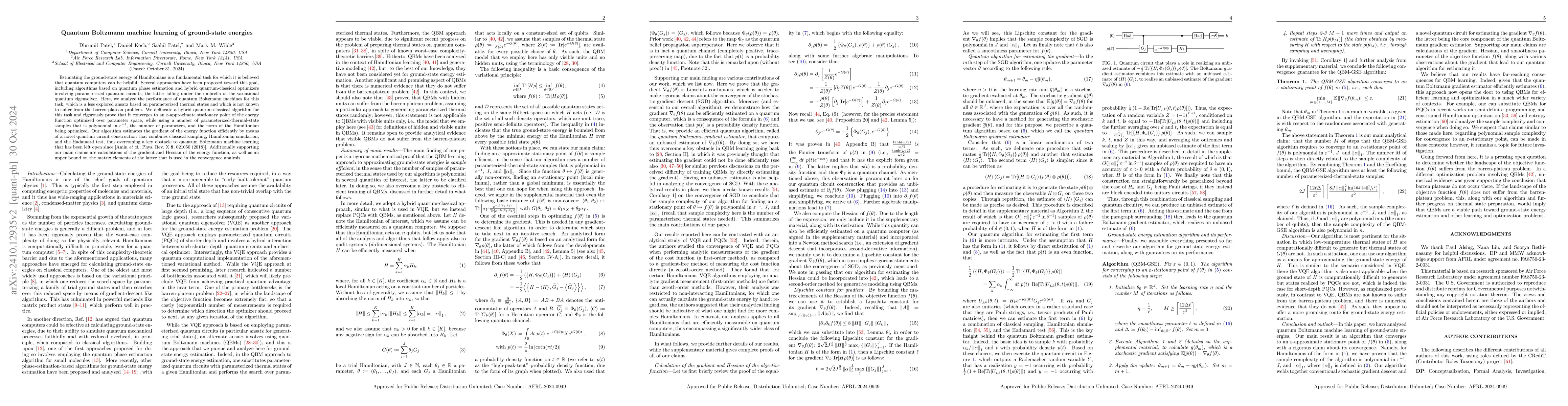Thumbnail for Quantum Boltzmann machine learning of ground-state energies