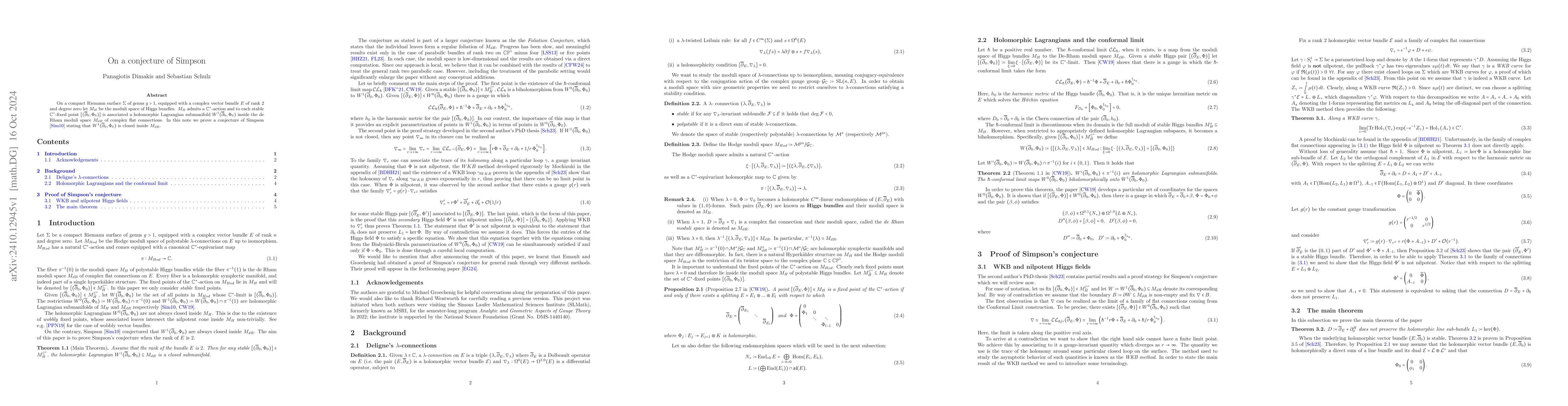 Thumbnail for On a conjecture of Simpson