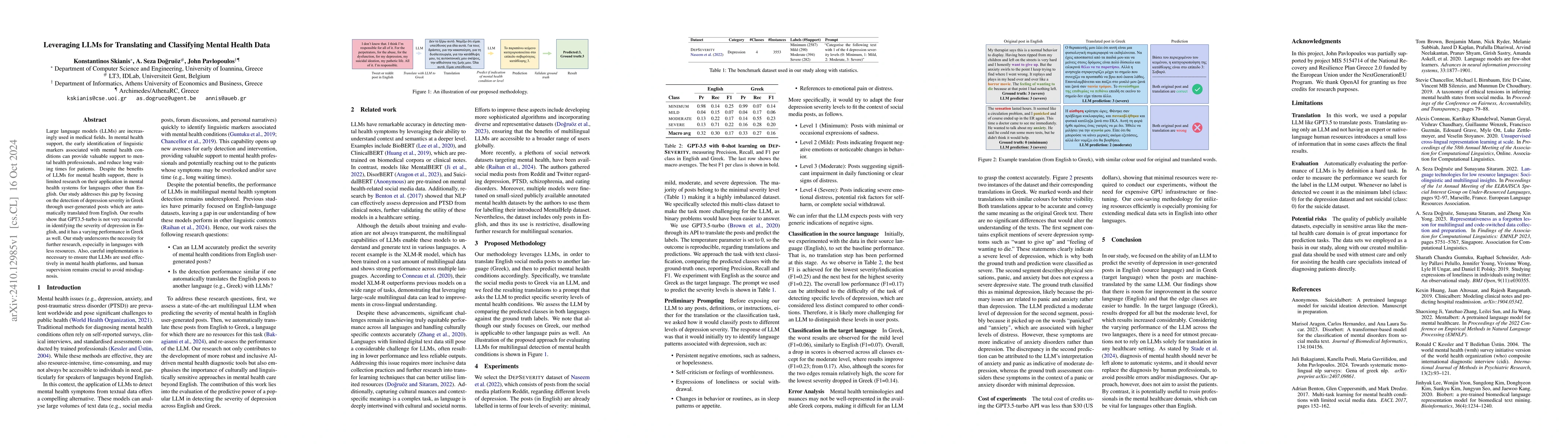 Thumbnail for Leveraging LLMs for Translating and Classifying Mental Health Data