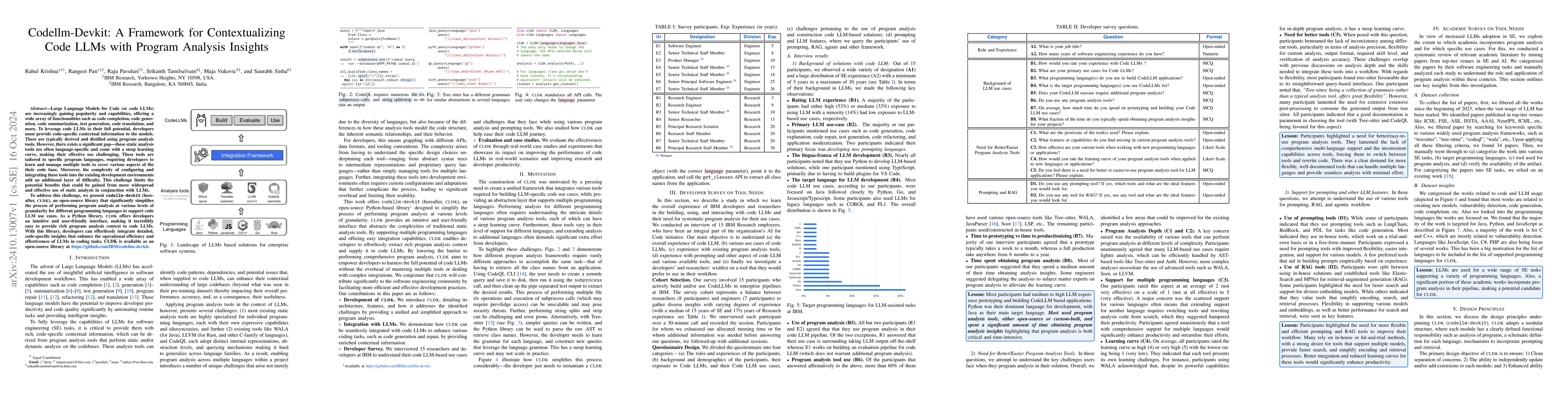 Thumbnail for Codellm-Devkit: A Framework for Contextualizing Code LLMs with Program
  Analysis Insights