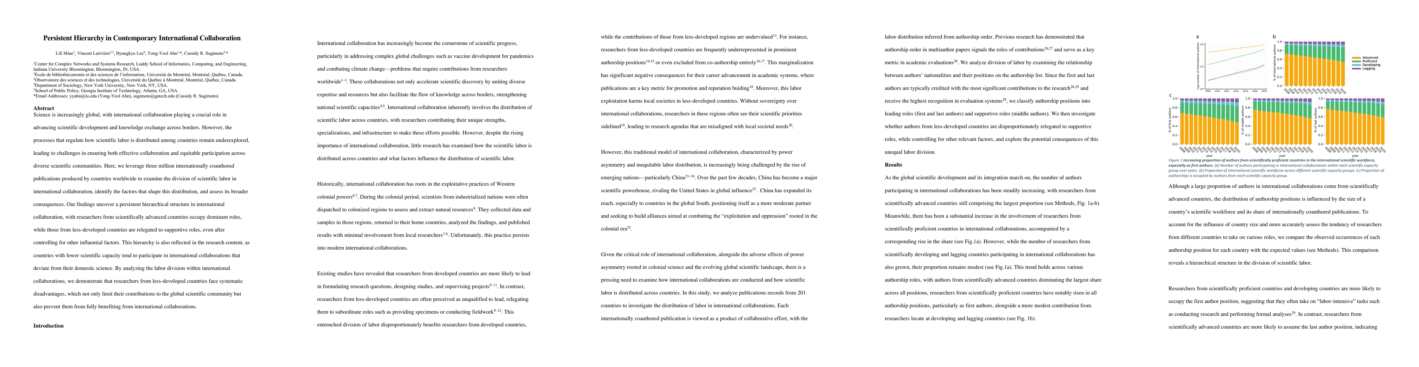 Thumbnail for Persistent Hierarchy in Contemporary International Collaboration
